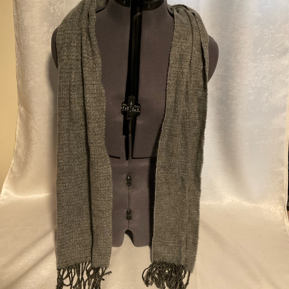 Merona Charcoal Knit Scarf with Fringe
